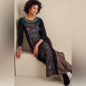 Soft Surroundings Icon Sultana Dress With Embroidery, Beads and Sequins, Size PL